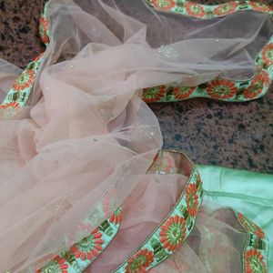 3piece PistachioColored Festive LehengaCholi