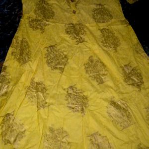 Women Yellow Printed Kurta