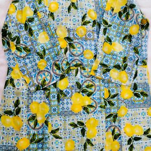 Lemon Short Kurti For Women