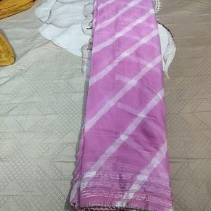 Beby Pink Lehariya Chiffon Saree