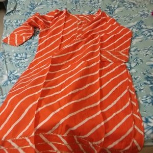 Orange Lehriya Kurti Like New