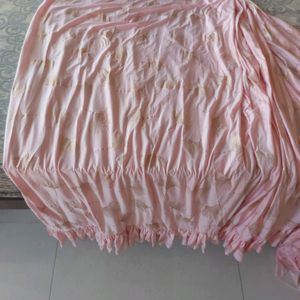 Pink Ruffle Sari Only