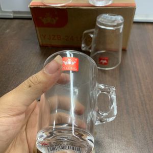 130ml Coffee Cup With Handle Set Of 6 - Glass