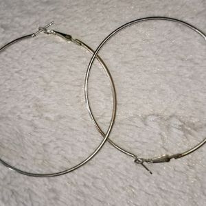 Big Silver Hoop Earrings