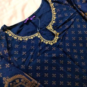 Shrishti Brand Kurti Pretty Navy Blue Color