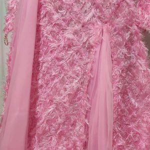 Party Wear Sober Designer Feathery Fabric Gown