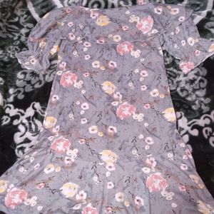 Grey Floral Frock