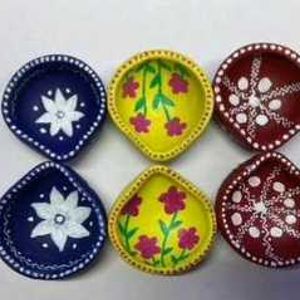 Hand Painted Diya For Home Decor