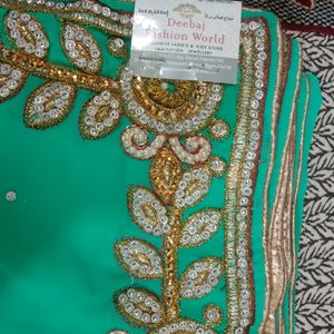 Georgette Saree With Machine Embroidery