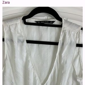 Zara White Wrap Top