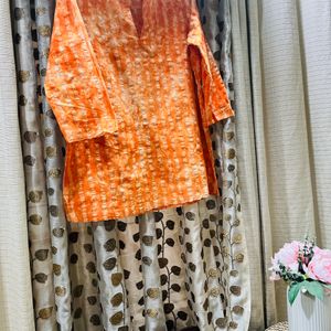 🧡Smart & Sassy Orange Mandarin Collar Tunic 🧡