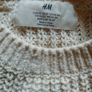 H&M Polyester Pullover Sweaters for Kid Girls