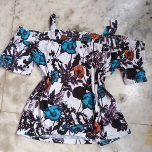 Y2k Pinterest Floral Cool Shoulder Top