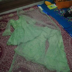 Green sharara Beautiful  Heavy party wear Suit