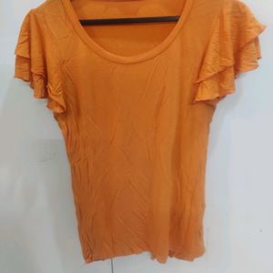 Orange Bell Sleeves Top