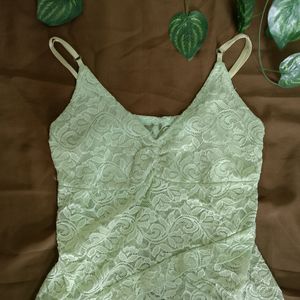 Green Net Aline Top.