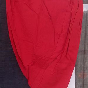 Stitched Red Salwar Suit Set With Dupatta