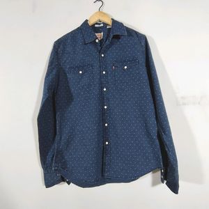 Navy Blue Printed Shirt (Men's)