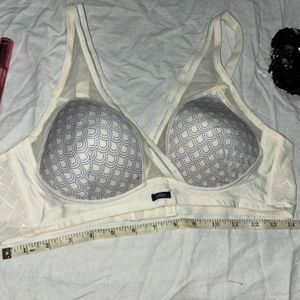 White Mesh Design Bra