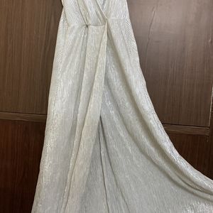 Beautiful Shining Silver Maxi Dress