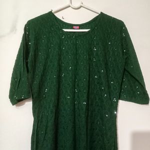 Sequins Work Green Kurti