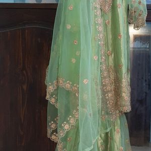 Green Colour Sharara Suit With Dupatta😍