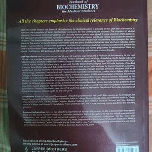 BIOCHEMISTRY TEXT BOOK BY VASUDEVAN FOR MBBS STUDS