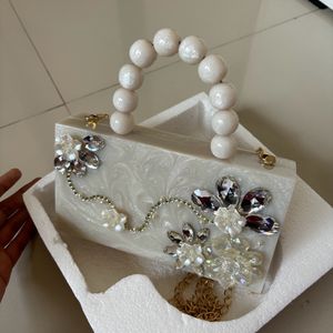 Marble White Clutch