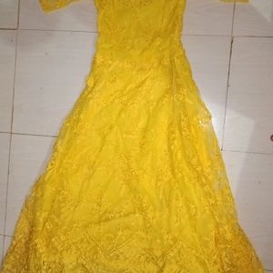 Yellow Anarkali Dress