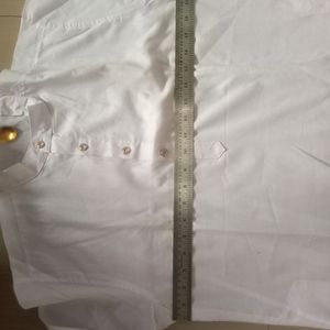 Men's White Cotton Blend Kurta