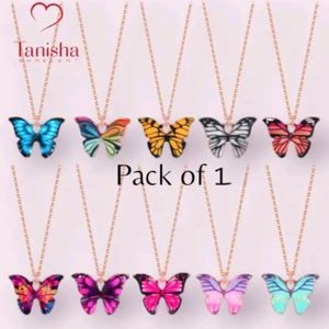 Butterfly Necklace With Free 1 Pair Of Earrin