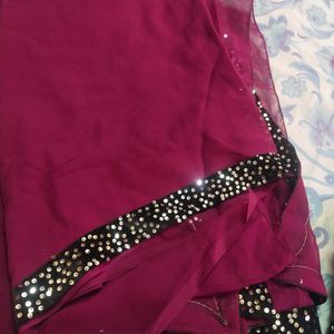 Saree With Sequin Blouse