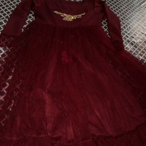 Princess Maroon Colour Gown