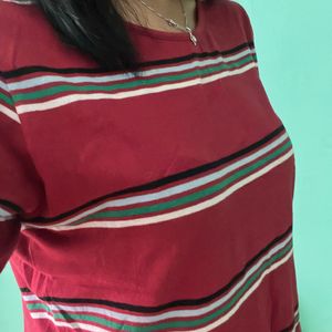 Elbow Length Red Top