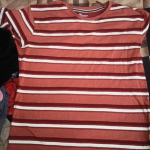 It's A Roadster T Shirt Rust Colored Striped