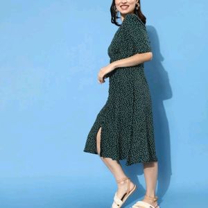 PlusS Green Polka Dot Dress(Women)