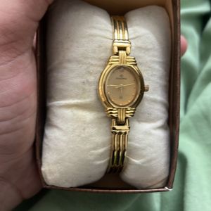 Maxima Watch Women Golden Colour