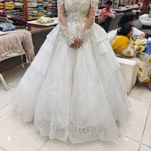 Western Wedding Gown, Korean Gown, white Gown,