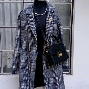 Check Overcoat Korean Product