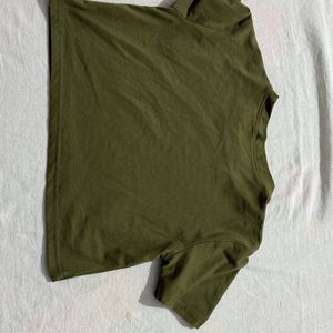 Olive Green Crop Top