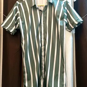 Strip Green And White Shirt