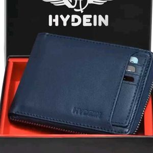 2pcs Brown/Blue Mens Trendy Genuine Leather Wallet