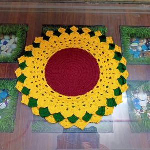 Crochet Sunflower Tabel Mat 🌼