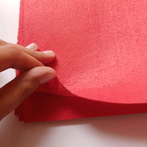 Red A4 Size Felt Art And Craft Sheet