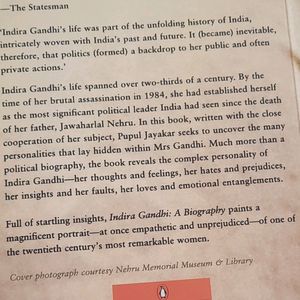 INDIRA GANDHI--A BIOGRAPHY