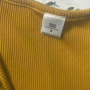 Mustard Crop Top Medium Size 34 36 38 Adjustable