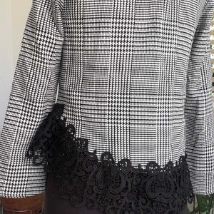 ZARA Houndstooth Asymmetrical blouse