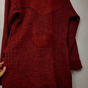 DEAL 🔥 Maroon V Neck Warm Sweater For Women