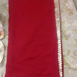 Maroon Colour Saree Golden Chamki Border