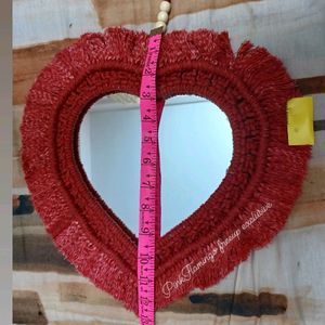 13 Inches Heart Macrame Mirror ❤️